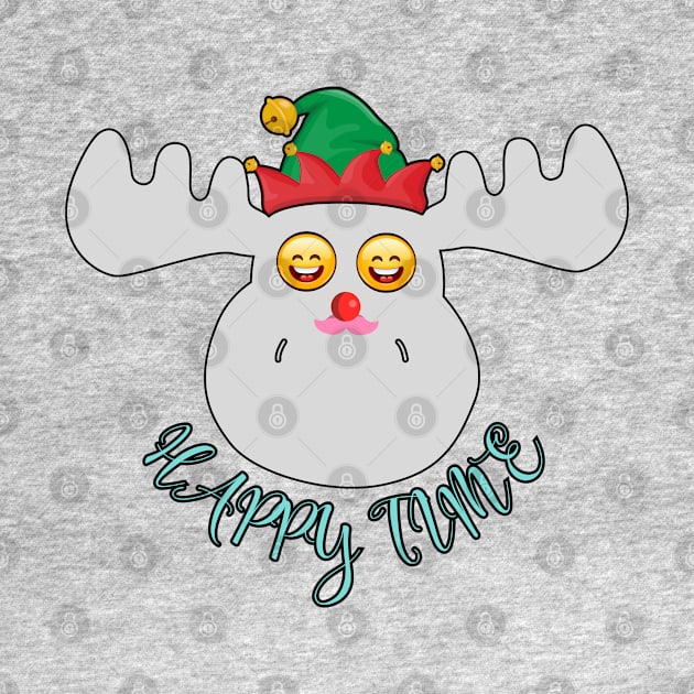 Funny Moose HAPPY TIME by Taz Maz Design